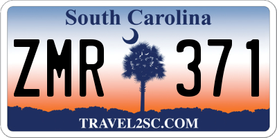 SC license plate ZMR371