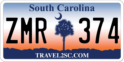 SC license plate ZMR374