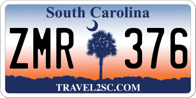 SC license plate ZMR376