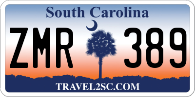 SC license plate ZMR389