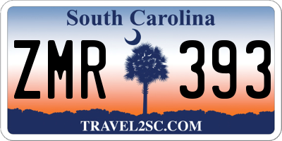 SC license plate ZMR393