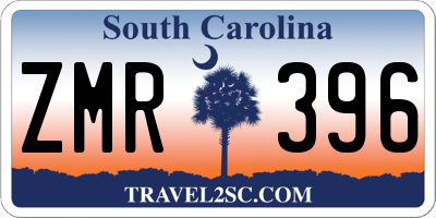 SC license plate ZMR396