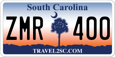 SC license plate ZMR400