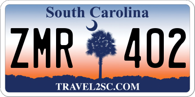 SC license plate ZMR402