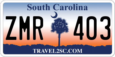 SC license plate ZMR403