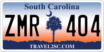 SC license plate ZMR404