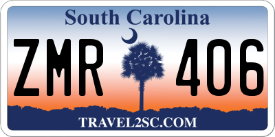 SC license plate ZMR406