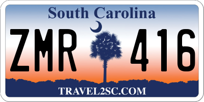 SC license plate ZMR416