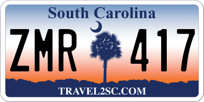 SC license plate ZMR417