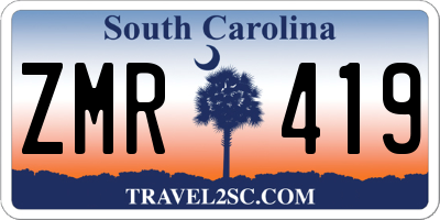 SC license plate ZMR419