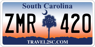 SC license plate ZMR420