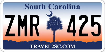 SC license plate ZMR425