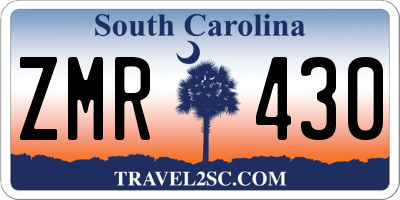 SC license plate ZMR430
