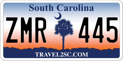 SC license plate ZMR445