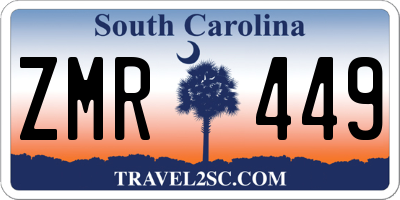 SC license plate ZMR449