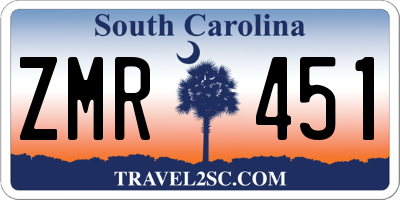 SC license plate ZMR451