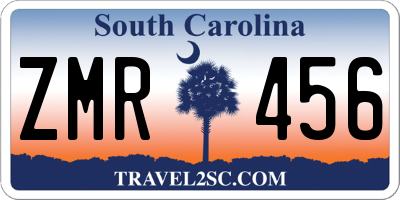 SC license plate ZMR456