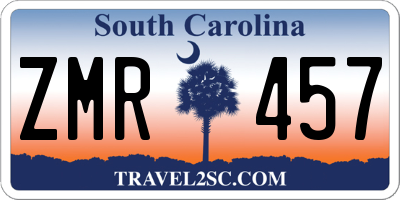 SC license plate ZMR457