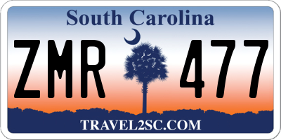 SC license plate ZMR477