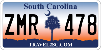 SC license plate ZMR478