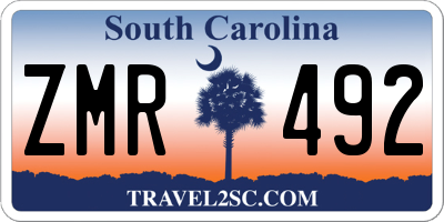 SC license plate ZMR492