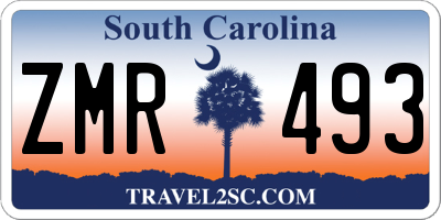 SC license plate ZMR493