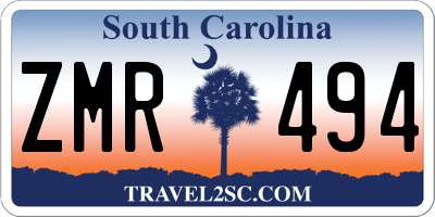 SC license plate ZMR494