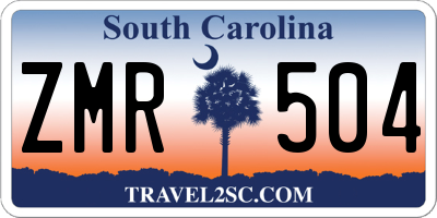 SC license plate ZMR504