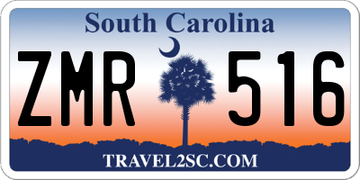 SC license plate ZMR516