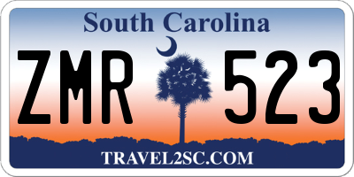 SC license plate ZMR523