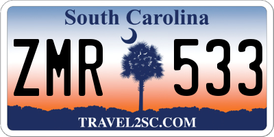SC license plate ZMR533