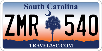 SC license plate ZMR540
