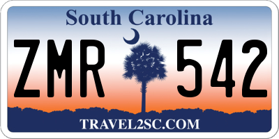 SC license plate ZMR542