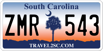 SC license plate ZMR543