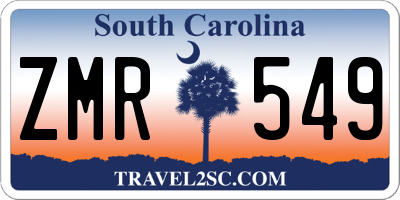 SC license plate ZMR549