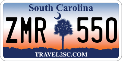 SC license plate ZMR550