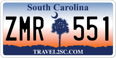 SC license plate ZMR551