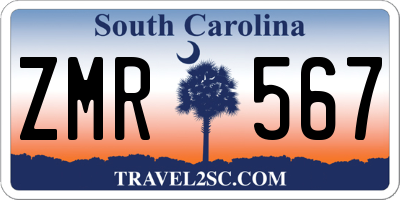 SC license plate ZMR567