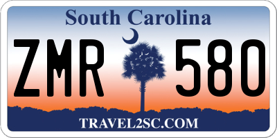 SC license plate ZMR580