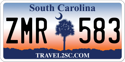 SC license plate ZMR583