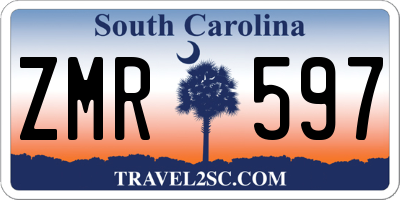 SC license plate ZMR597