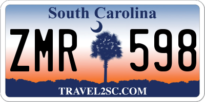 SC license plate ZMR598