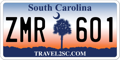 SC license plate ZMR601