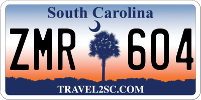 SC license plate ZMR604