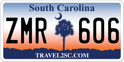 SC license plate ZMR606