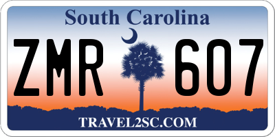 SC license plate ZMR607