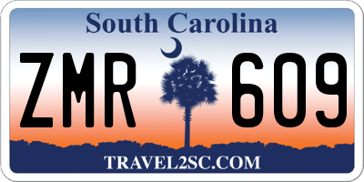 SC license plate ZMR609