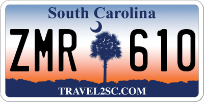 SC license plate ZMR610