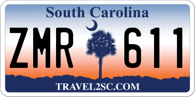 SC license plate ZMR611