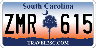 SC license plate ZMR615